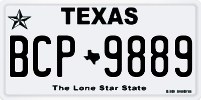 TX license plate BCP9889