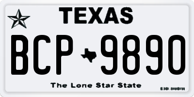 TX license plate BCP9890