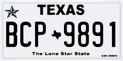 TX license plate BCP9891