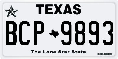 TX license plate BCP9893