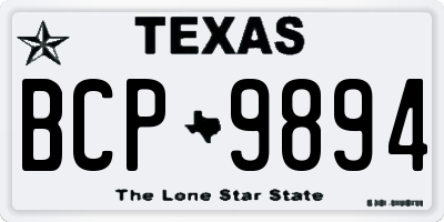 TX license plate BCP9894