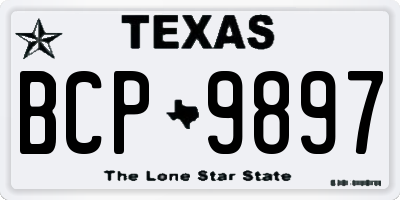 TX license plate BCP9897
