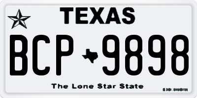 TX license plate BCP9898
