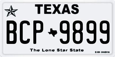 TX license plate BCP9899