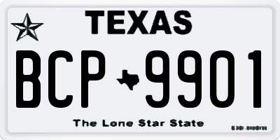 TX license plate BCP9901