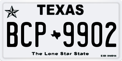 TX license plate BCP9902