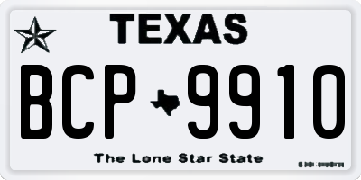 TX license plate BCP9910