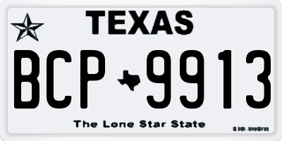 TX license plate BCP9913
