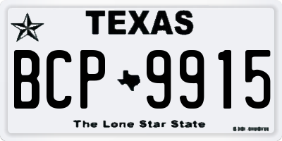 TX license plate BCP9915