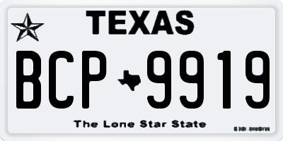 TX license plate BCP9919