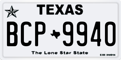 TX license plate BCP9940