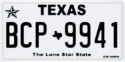 TX license plate BCP9941
