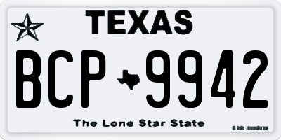 TX license plate BCP9942