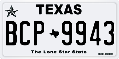 TX license plate BCP9943