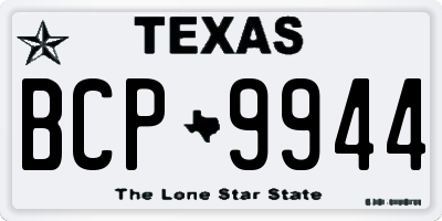 TX license plate BCP9944