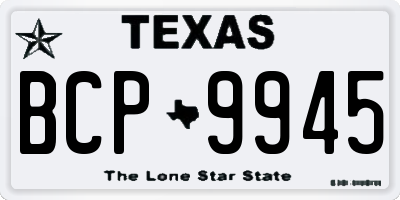 TX license plate BCP9945