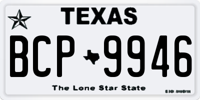 TX license plate BCP9946
