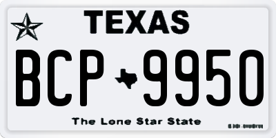 TX license plate BCP9950