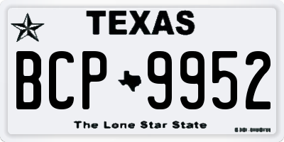 TX license plate BCP9952