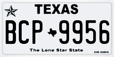 TX license plate BCP9956