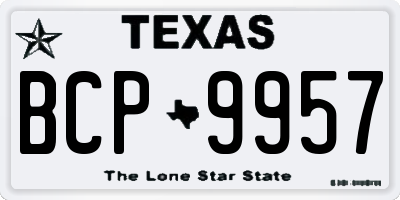 TX license plate BCP9957