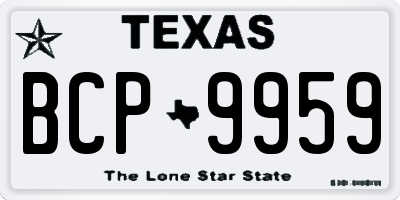 TX license plate BCP9959