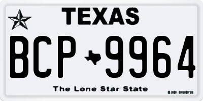 TX license plate BCP9964