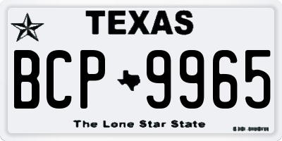 TX license plate BCP9965