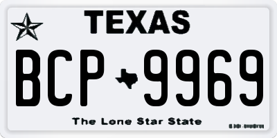 TX license plate BCP9969