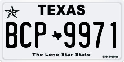 TX license plate BCP9971