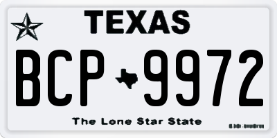TX license plate BCP9972