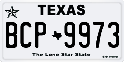 TX license plate BCP9973