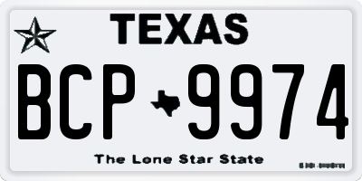 TX license plate BCP9974