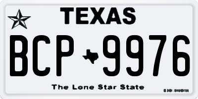 TX license plate BCP9976