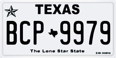 TX license plate BCP9979