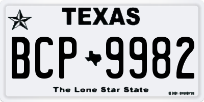 TX license plate BCP9982