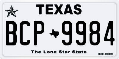 TX license plate BCP9984
