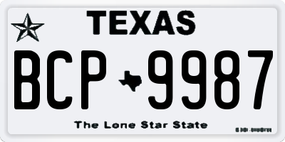TX license plate BCP9987