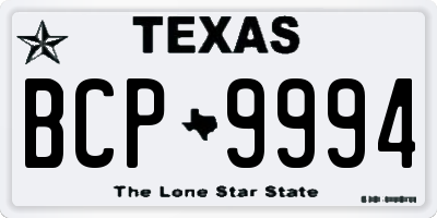 TX license plate BCP9994