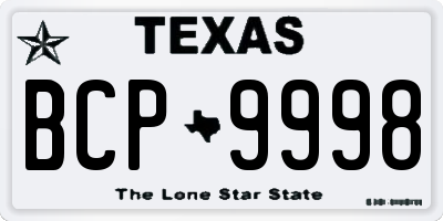 TX license plate BCP9998