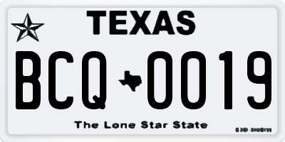 TX license plate BCQ0019