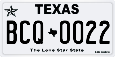 TX license plate BCQ0022
