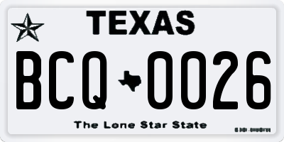 TX license plate BCQ0026