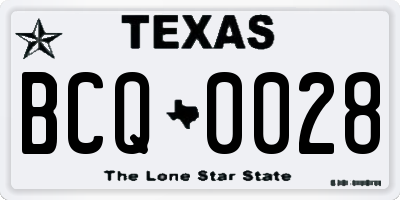 TX license plate BCQ0028