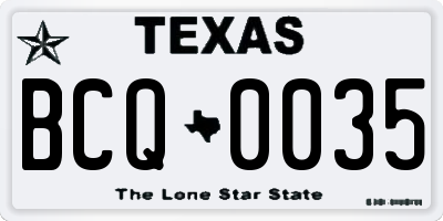 TX license plate BCQ0035