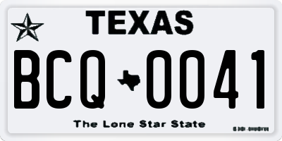 TX license plate BCQ0041