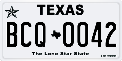 TX license plate BCQ0042