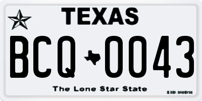 TX license plate BCQ0043