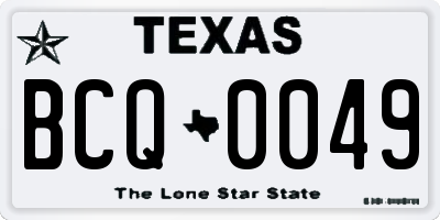 TX license plate BCQ0049