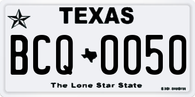 TX license plate BCQ0050